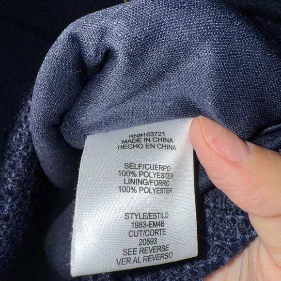 Bebop Navy Blue Sleeveless Tweed Buttoned Nautical Coastal Mini Dress Sz L NWT - Picture 5 of 7